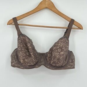 Soma taupe brown enticing lift lace underwire bra 38C full coverage comfortable